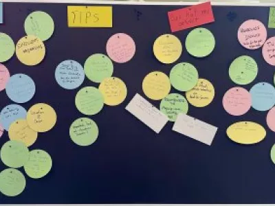 Die Feedbackwand bot viele Impulse für das nächste Barcamp. Foto: Johannes Schäffer, CC-BY SA 4.0.